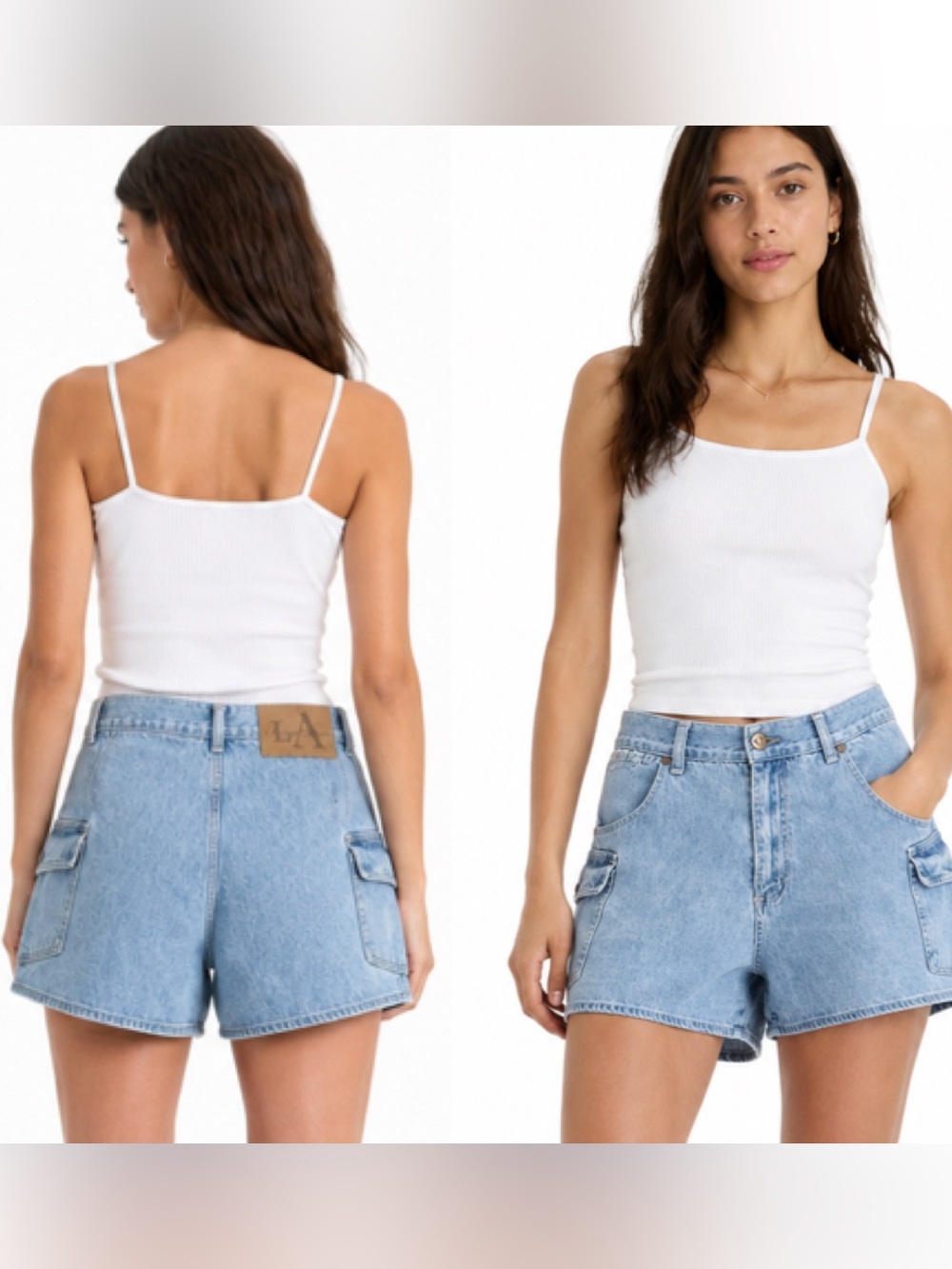 Vintage LA Blues Jeans Denim Cargo Shorts Women’s Light Wash Y2K Utility 30” W